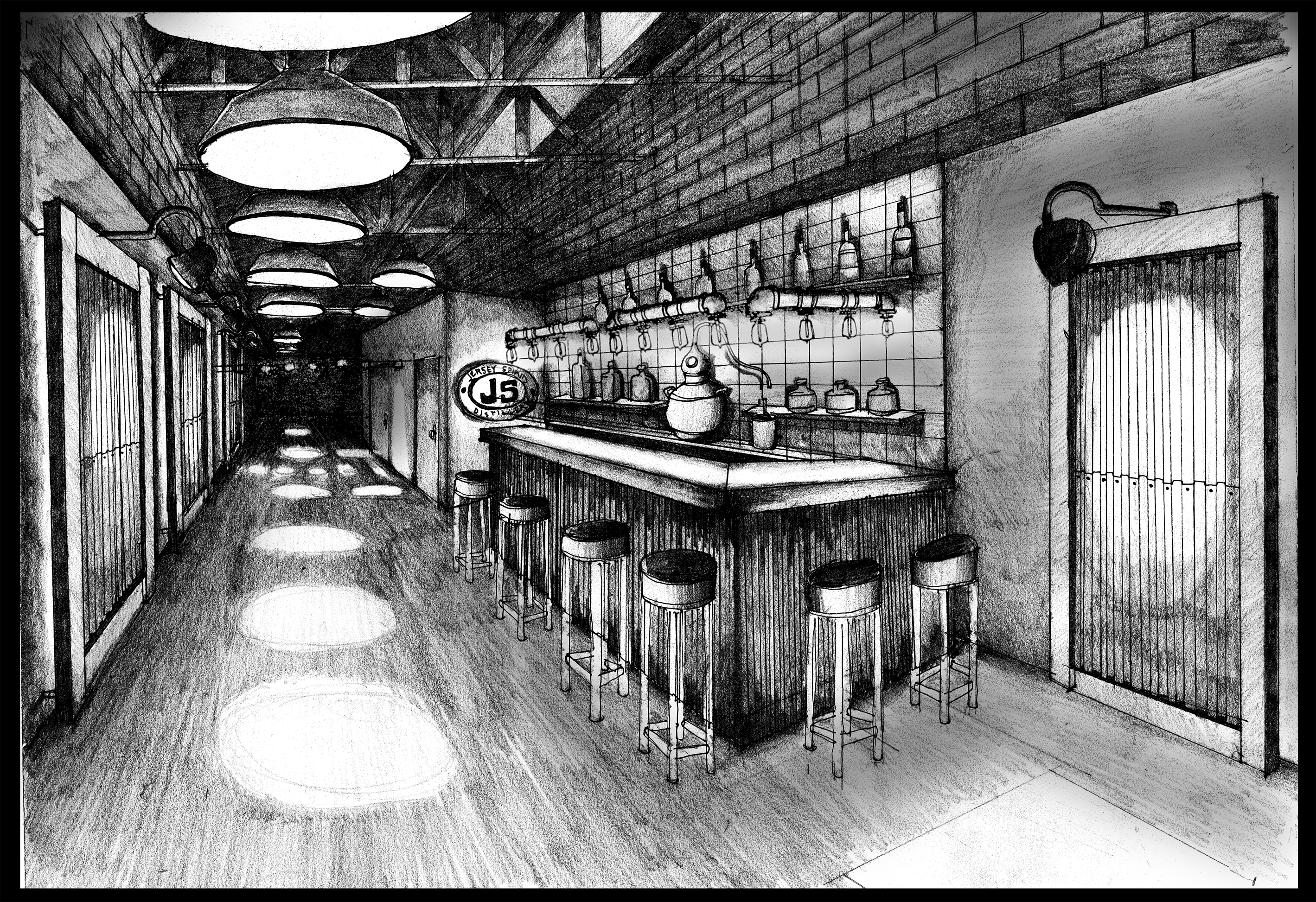 Original artist rendering of our Tasting Room